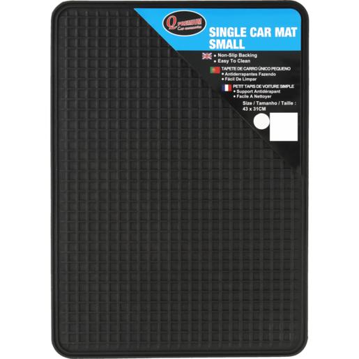 Q Premium Black Rubber Single Car Mat Small