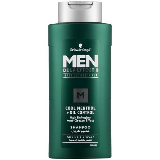 Schwarzkopf Men Deep Effect 3 Cool Menthol Plus Oil Control Shampoo 250ml