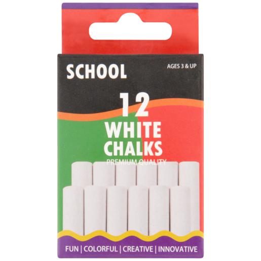 School White Chalk Sticks 12 Pack