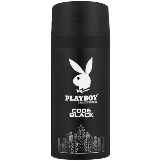 Playboy Code Black Aerosol Deodorant 150ml