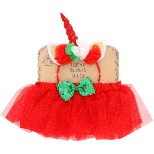 Santa’s Choice Baby Headband And Skirt Set