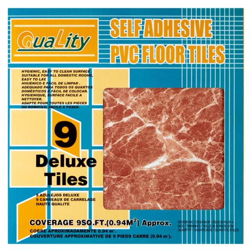 Quality Brown Self Adhesive PVC Floor Tiles 9 Pack
