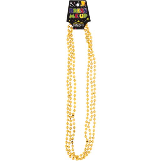 Party Xpress Dress Me Up Gold Beads Necklaces 3 Pack
