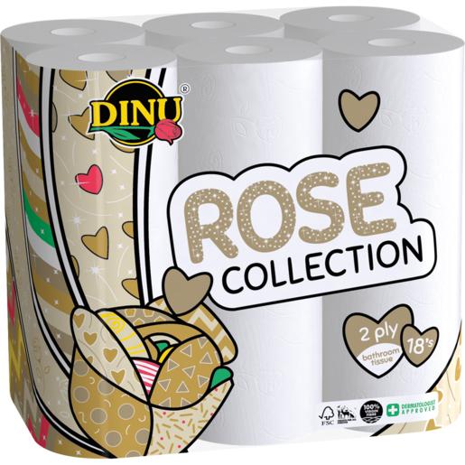 Dinu Rose Collection White 2 Ply Toilet Rolls 18 Pack