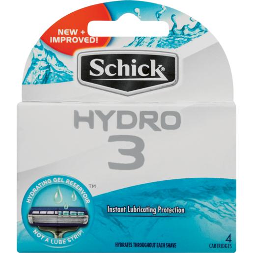 Schick Hydro 3 Instant Lubricating Protection Refill Cartridges 4 Pack