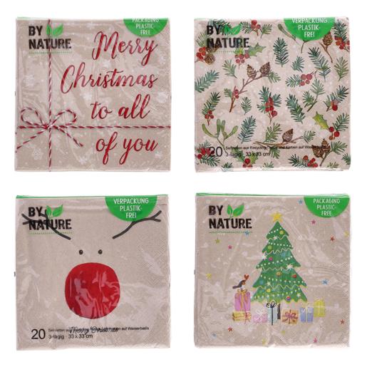 By Nature Eco Friendly Christmas Napkins (Assorted Item – Supplied At Random)