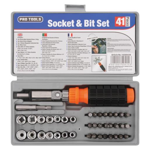 Pro Tools Socket And Bit Set 41 Piece