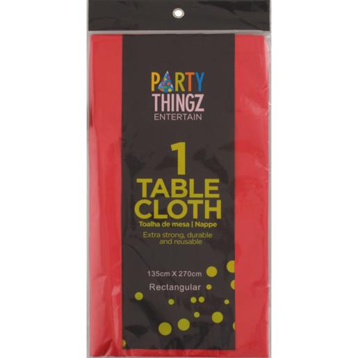 Red Plastic Party Table Cover