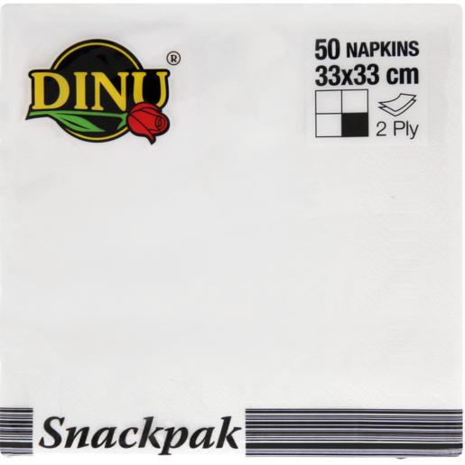 Dinu White Serviettes 33 x 33cm 50 Pack