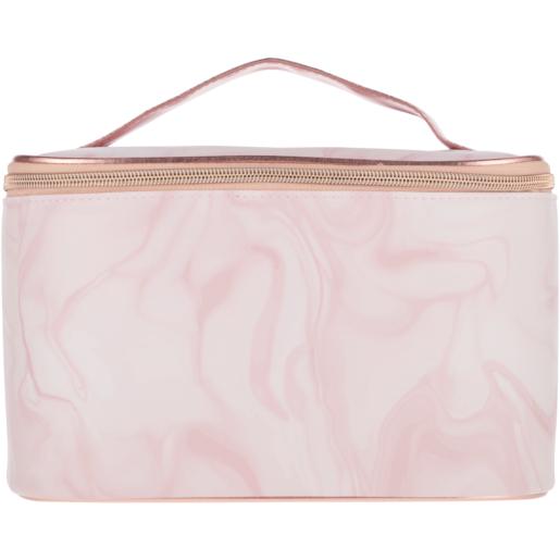 Rose Marble Traincase Toiletry Bag