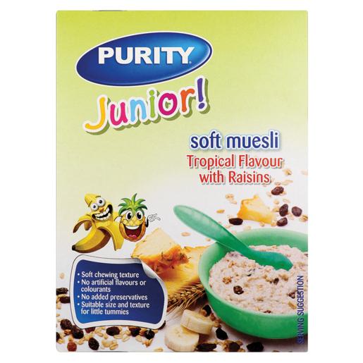 Purity Junior Tropical Flavoured Soft Muesli With Raisins 350g