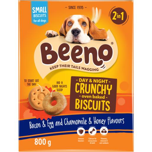 Beeno Crunchy Bacon & Egg And Chamomile & Honey Flavour Small Dog Biscuits 800g