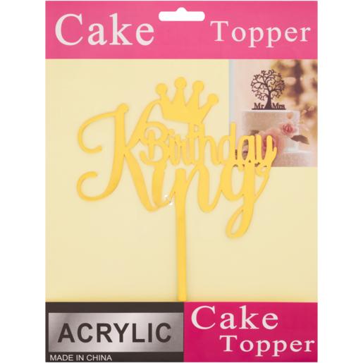 Party Xpress Gold Birthday King Cake Topper
