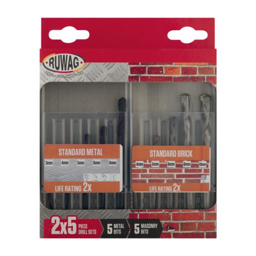 Ruwag Metal & Masonry Drill Bit Set 10 Piece