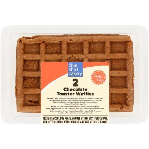 Blue Shirt Bakery Chocolate Flavoured Rectangle Toaster Waffles 2 Pack