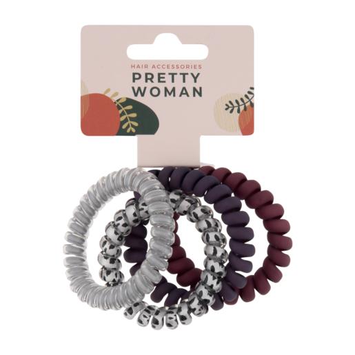 Pretty Woman Spiral Hair Tie 4pc