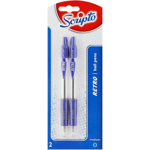 Scripto Blue Retro Ball Pens 2 Pack