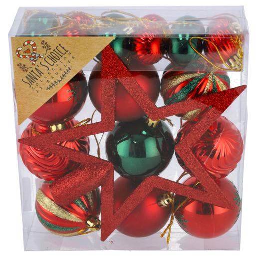 Santa’s Choice Christmas Ornament Balls 22 Piece (Assorted Item – Supplied At Random)