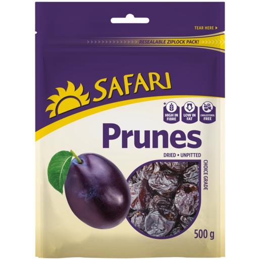 Safari Dried Unpitted Prunes 500g
