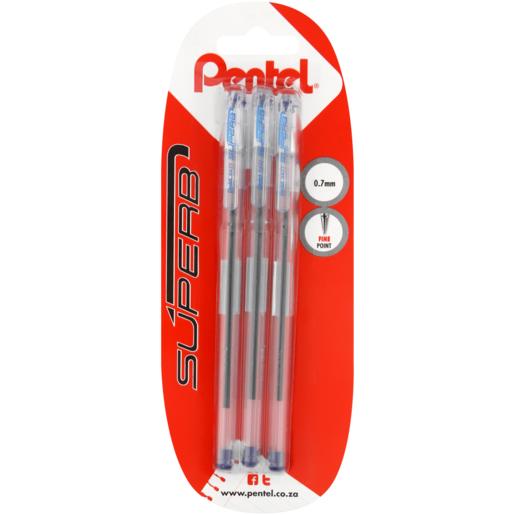 Pentel Blue Superb Ballpoint Pens 3 Pack