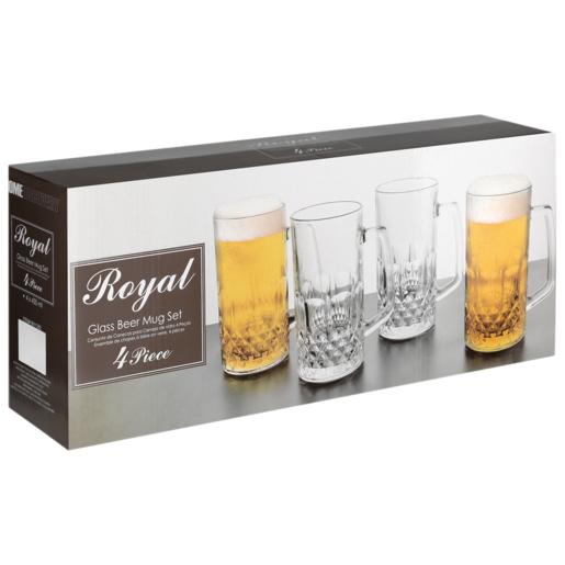 Royal Glass Beer Mug Set 4 Piece