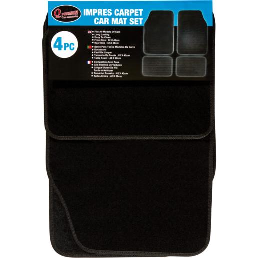 Q Premium Impress Carpet Car Mat Set 4 Pieces