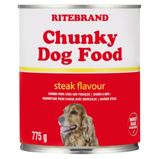 Ritebrand Steak Flavoured Chunky Dog Food Can 775g