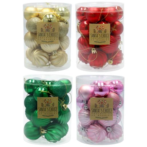 Santa’s Choice Mixed Sized Christmas Tree Decorations 20 Pack (Assorted Item – Supplied At Random)