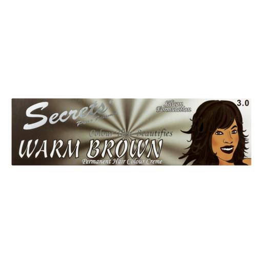 Secrets Warm Brown 3.0 Permanent Hair Colour Cream 50ml