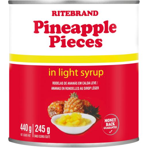 Ritebrand Pineapple Pieces In Light Syrup Can 440g