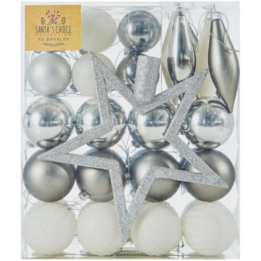 Santa’s Choice Baubles with Star Christmas Tree Decoration 50 Piece (Assorted Item – Supplied At Random)