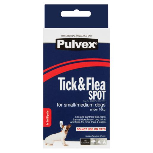 Pulvex Tick & Flea Spot For Small To Medium Dogs 1ml