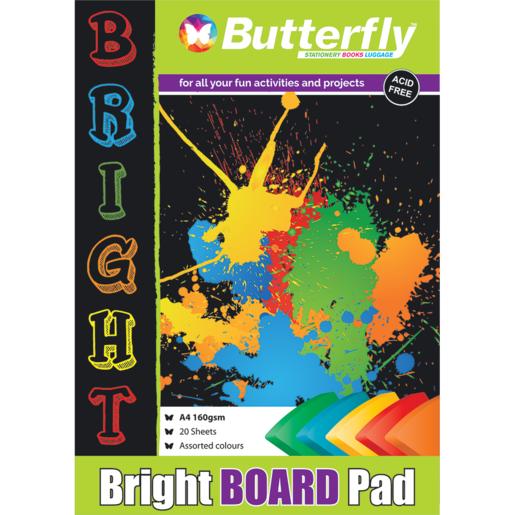 Butterfly Bright Board Pads 20 Sheets A4 Size