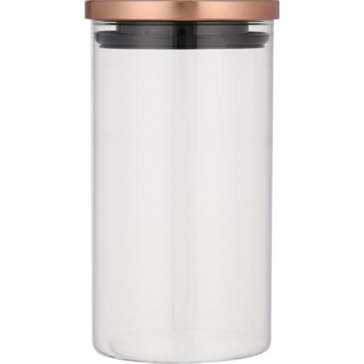 Rose Gold Glass Canister 1L