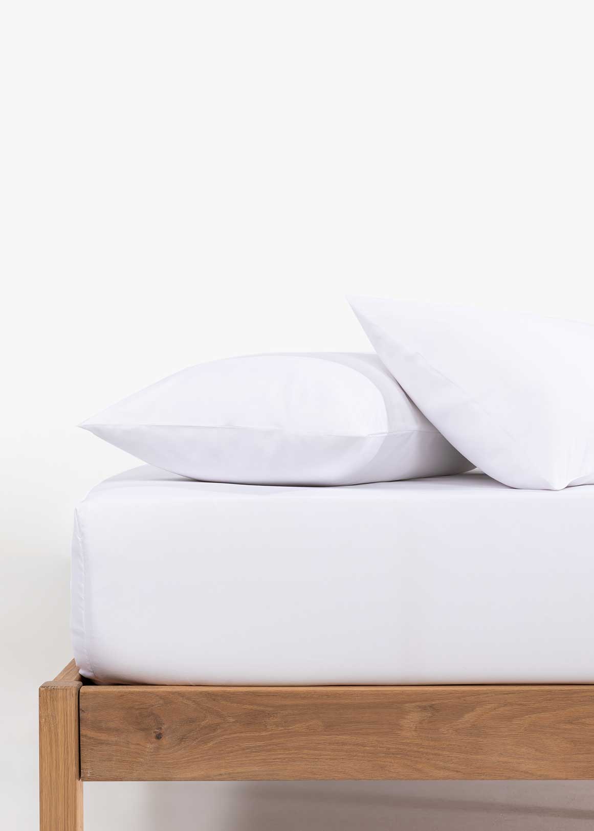 Recycled Microfibre fitted sheet set  WHITE   DOUBLE