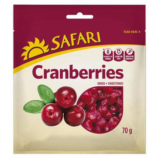 Safari Dried Sweetened Cranberries 70g