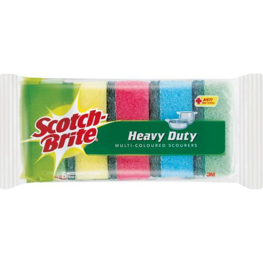 Scotch-Brite Heavy Duty Multi-Coloured Anti Bacterial Scourers 5 Pack