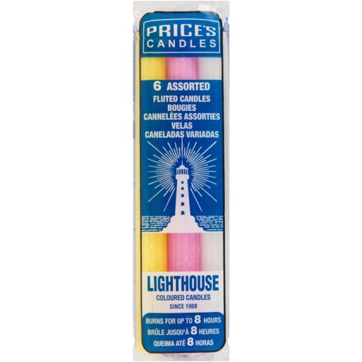Price’s Candles Lighthouse Assorted Fluted Candles 6 Pack