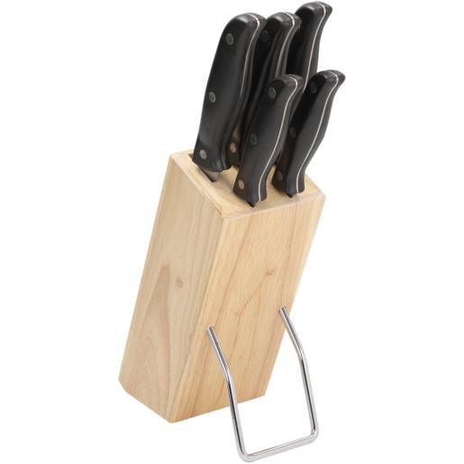 Pro Chef Wooden Block Knife Set 5 Piece