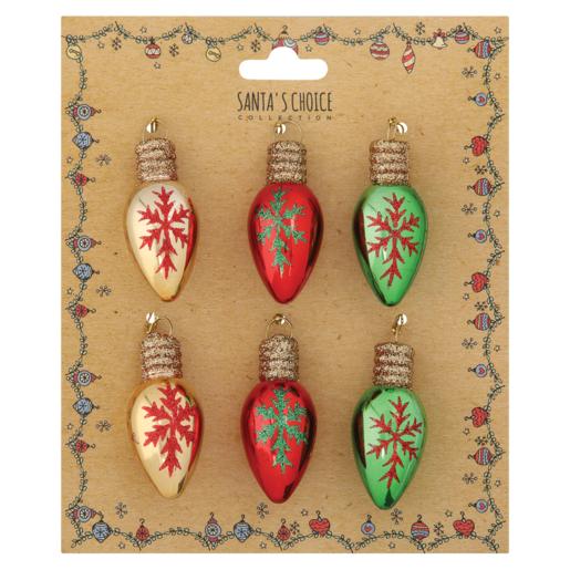 Santa’s Choice Collection Chrismas Tree Decor Bulbs 6 Pack