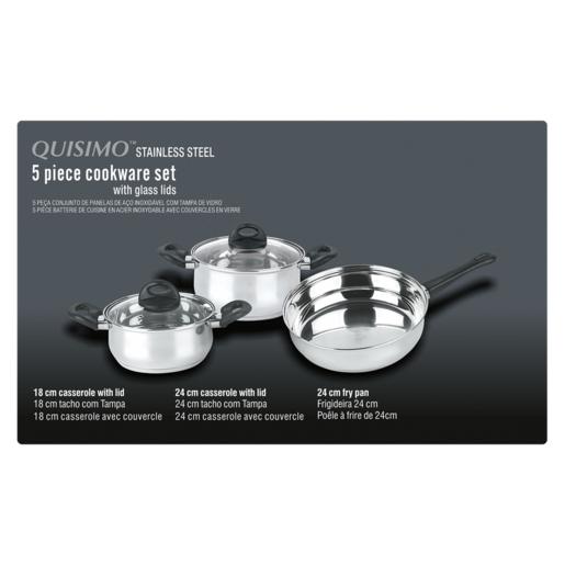 Quisimo Stainless Steel Cookware Set 5 Piece