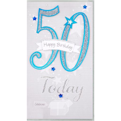 Second Nature Star Themed 50th Happy Birthday Card