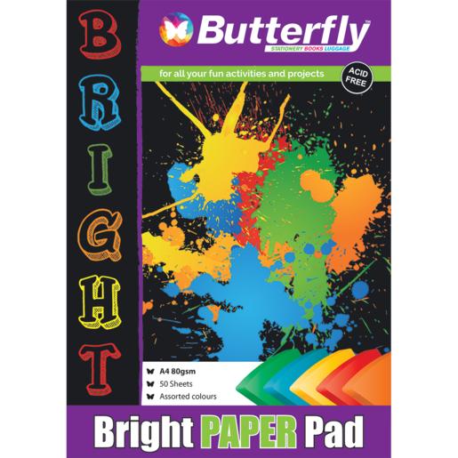 Butterfly Bright A4 Paper Pad 50 Sheets