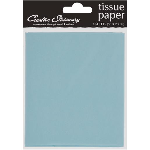 Creative Stationery Light Blue Solid Colour Tissue Paper 4 Pack