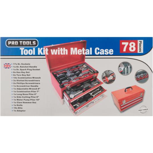 Pro Tools Metal Box Tool Kit 78 Piece