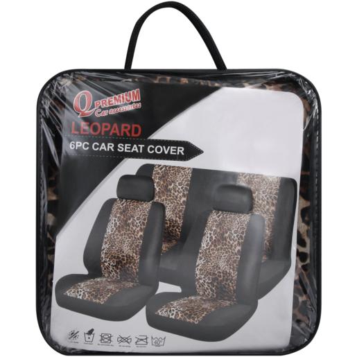 Q Premium Leopard Print Car Seat Covers 6 Pieces