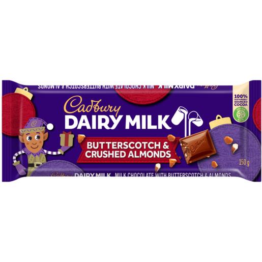 Cadbury Dairy Milk Butterscotch & Crushed Almonds Chocolate Slab 150g