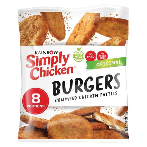 Rainbow Simply Chicken Frozen Original Crumbed Chicken Patties 520g