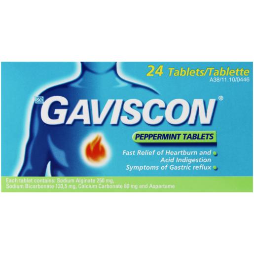 Gaviscon Peppermint Anti-Acid Tablets 8 Pack