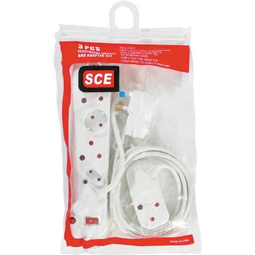 SCE Electrical Socket & Adapter Set 3 Piece